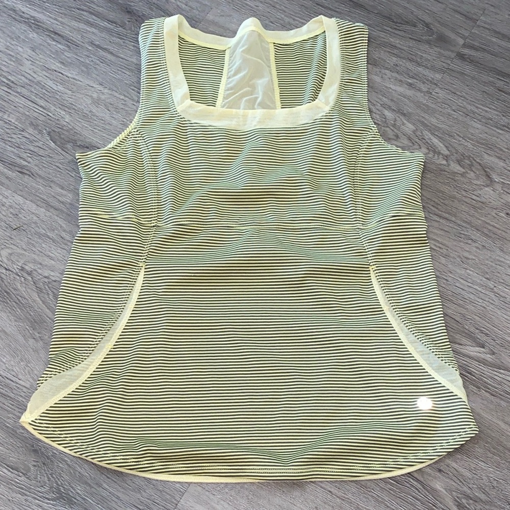 Lululemon Athletica Yellow and Black Striped Tank Top